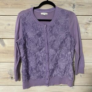 Lilac Rose Petals Cardigan